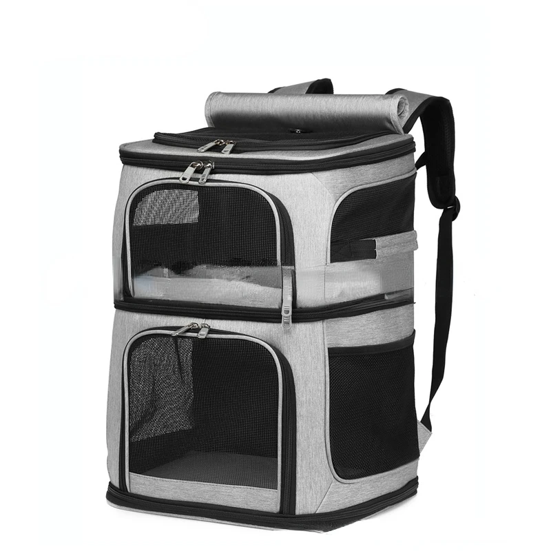 

New large space double layer pet bag go out convenient cat bag cat backpack pet backpack