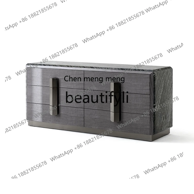 

Modern simple TV cabinet High bedroom storage chest cabinet Designer high-end Italian light luxury storage cabinet H