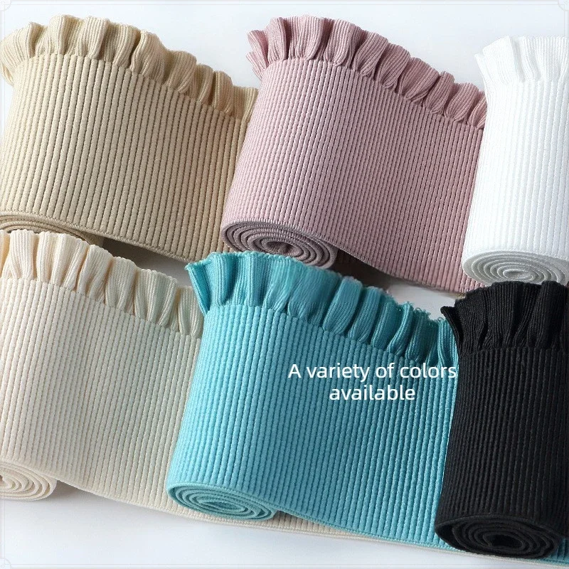 1M Meetee Pleated Lace Elastic Band Trim Pants Waist Stretch Ribbon Garment Craft Supplies DIY Clothes Sewing Accessories