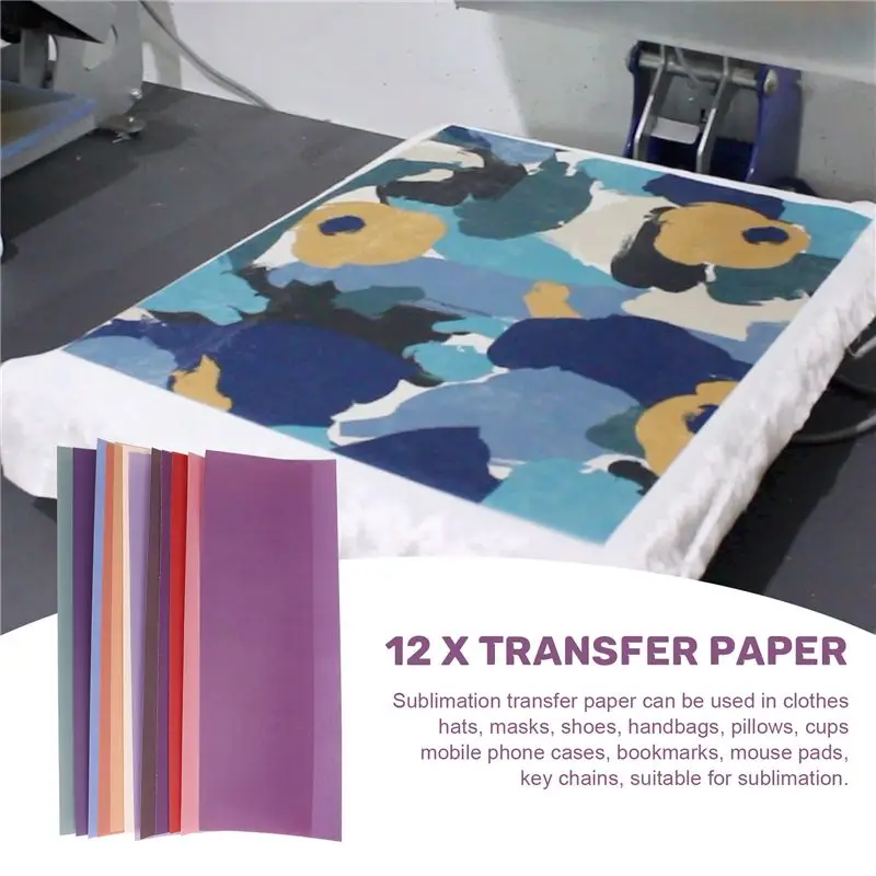 FLYY-12 Stück 12 x 4,5 Zoll einfarbige Sublimations-Transferfolien für Tumbler, T-Shirts, Tassen, DIY-Sublimations-Transferpapier – Detail 3