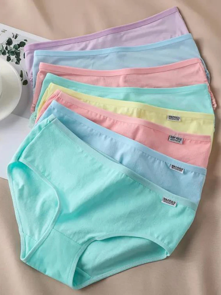 1Pcs Panties for Woman Underwear Cotton Sexy Breathable Soft Lingerie Female Briefs Girls Cute Solid Color Underpants Large Size