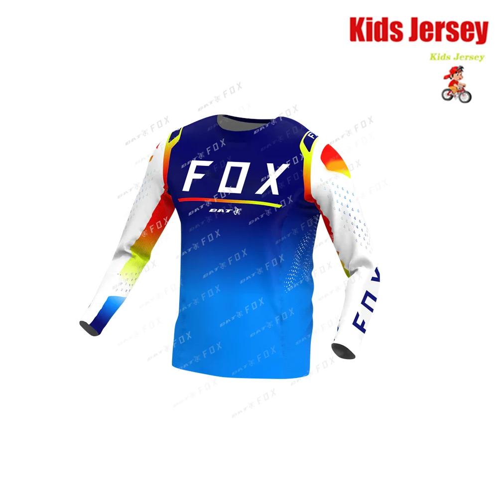 Camiseta de Motocross BAT FOX para niños, Jersey de descenso, camiseta de carreras todoterreno, Jersey de bicicleta de montaña de secado rápido,