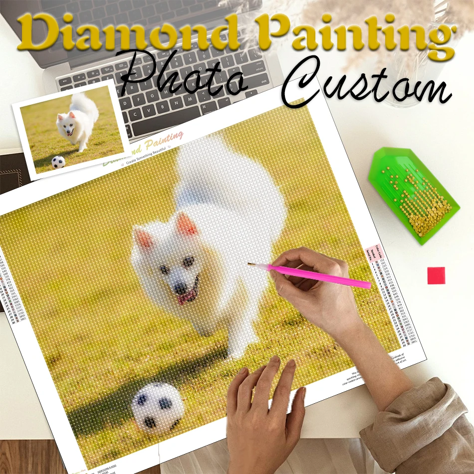 

RUOPOTY Photo Custom Diamond Painting 5D DIY Picture of Rhinestones Diamond Embroidery Cross Stitch Home Decoration