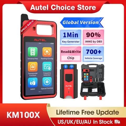 Autel MaxiIM KM100 KM100X Key Fob Programmer Immobilizer Tool 60s Key Creation IMMO Learning Chip Read Cloning Tool for 95% Cars