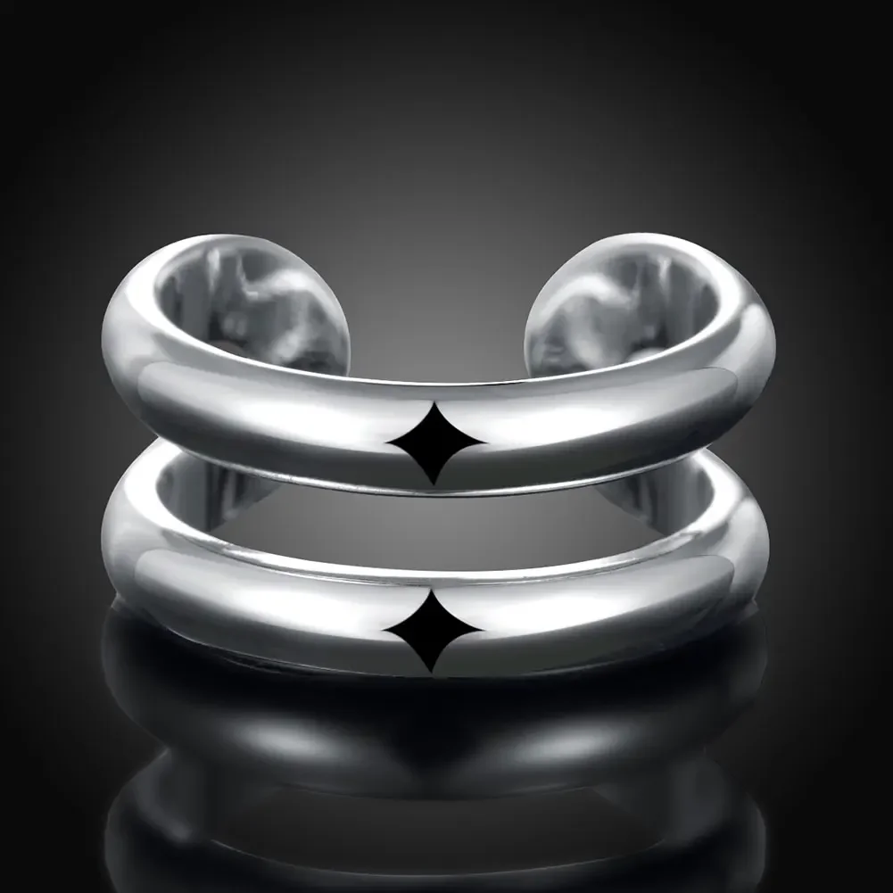 Hot charm 925 sterling Silver Ring For Women Simple adjustable Fashion wedding Party Girl Gift Vintage classic Jewelry New