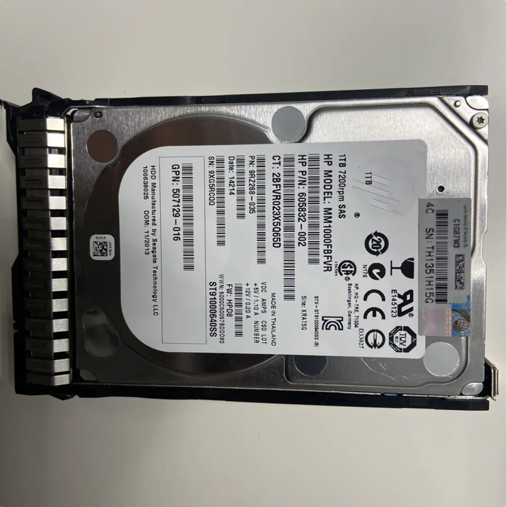 1TB For HP 653954-001 652749-B21 SAS 7.2K 2.5 G8 G9 Server Hard Disk