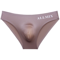 Men's Spring Summer Ice Silk Panties Letters Print Fashion Thin Briefs Sexy Transparent Seamless Underwear Cock Pouch underpants