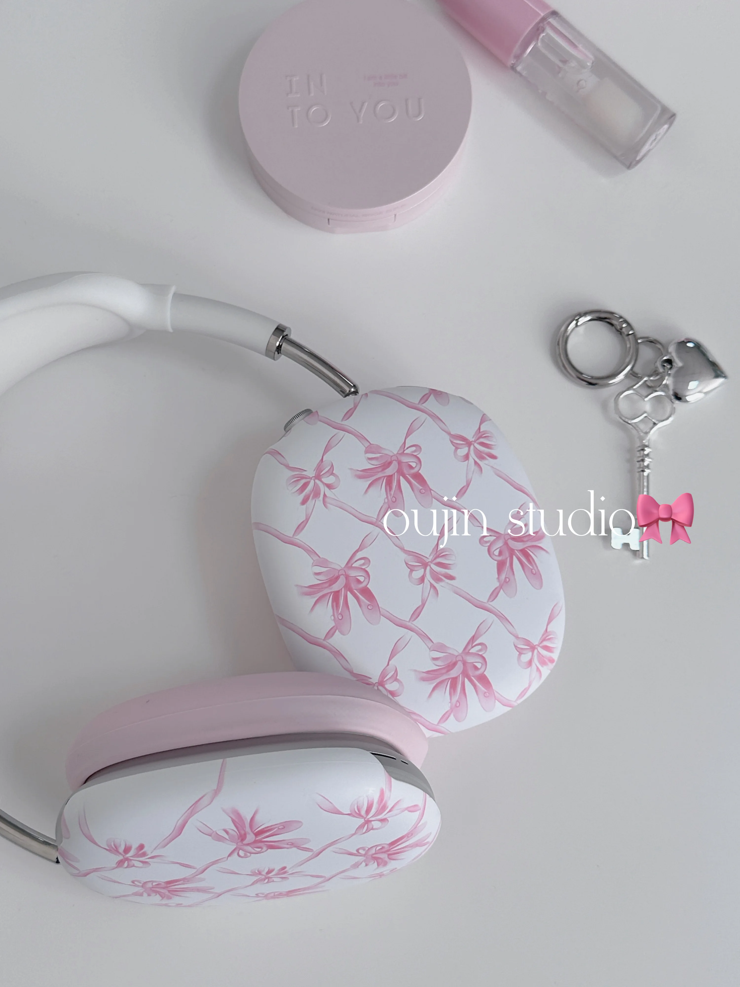 ins simple niche ballet girl style ribbon bow exquisite and sweet applicable Max head-mounted Bluetooth headset protective cover