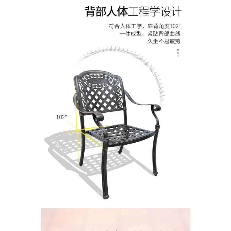 مجموعة طاولة وكرسي خارجي لحديقة الفناء مكونة من خمس قطع مقاومة للصدأ ومقاومة للماء