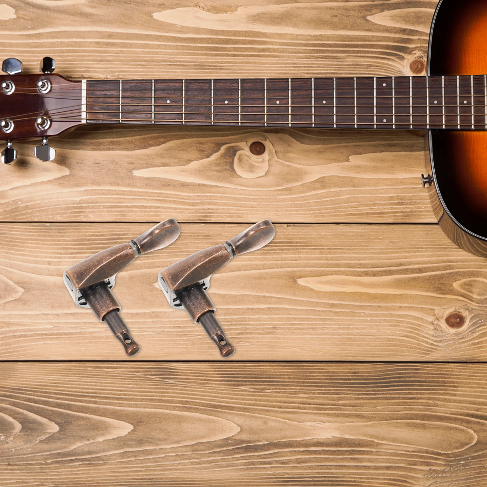 

6pcs Wood Guitar String Tuner Copper Alloy Locking Tuners Vintage Finish Left Right Hand Compatible Acoustic Electric Bass