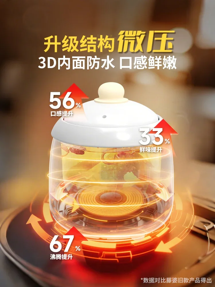 220V Tengpo Electric Slow Cooker Small Ceramic Pot Auto Soup Stew Porridge Maker New DBC