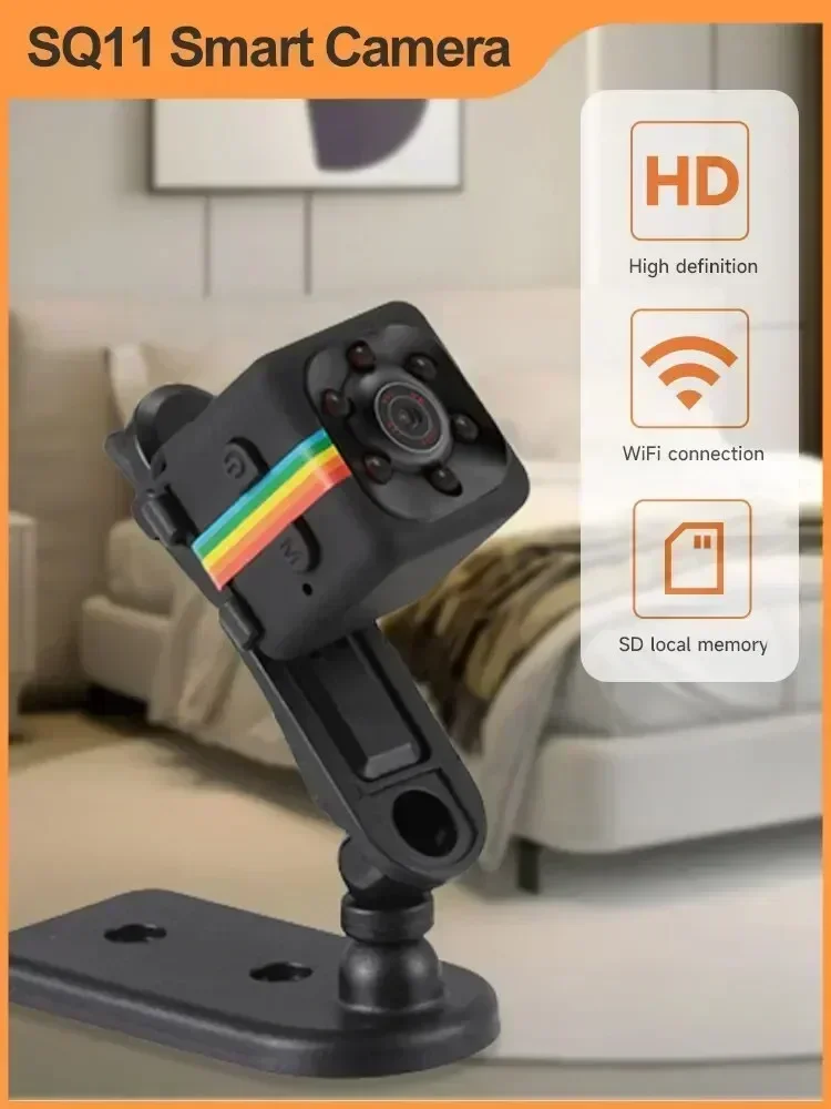 كاميرا SQ11 الصغيرة: 1080P HD، رؤية ليلية بالأشعة تحت الحمراء، تسجيل مباشر، كاميرا ويب للمراقبة المدمجة