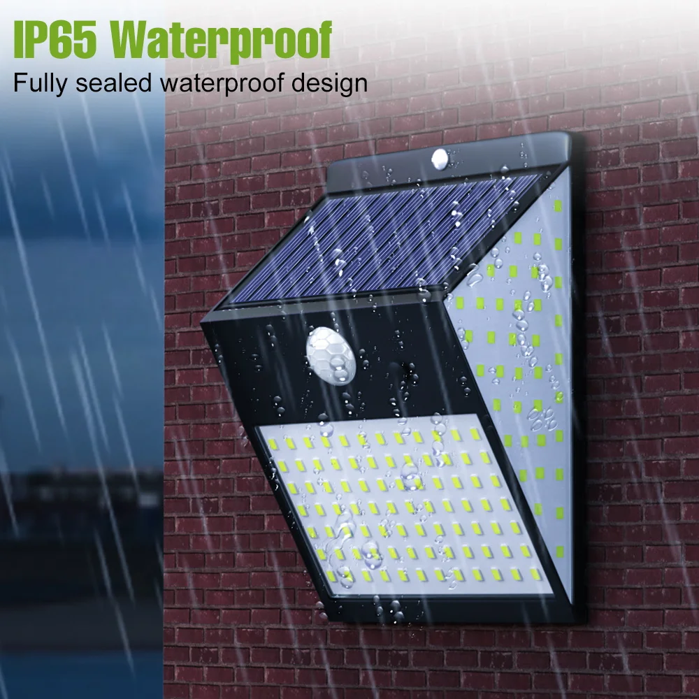 LED Solar Light PIR Motion Sensor Outdoor Wall Lamp IP65 Waterproof Floodlights Garden Courtyard Pathway Street Emergency Lights
