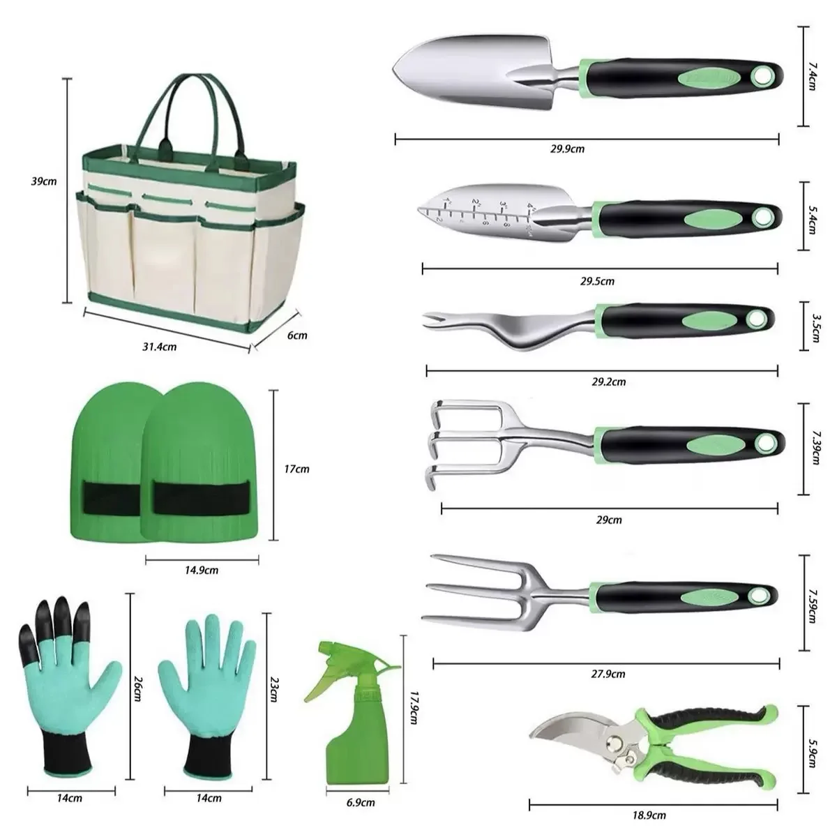 الجملة أداة حديقة متعددة الوظائف مجموعة 11 قطعة أدوات تشذيب سبائك الألومنيوم اليدوية