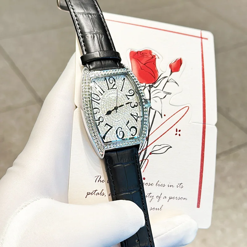 Jam Tangan Pria Bentuk Tonneau Dial Besar New Square 2025, Jam Tangan Quartz Fashion Pilihan Kelas Atas untuk Pria