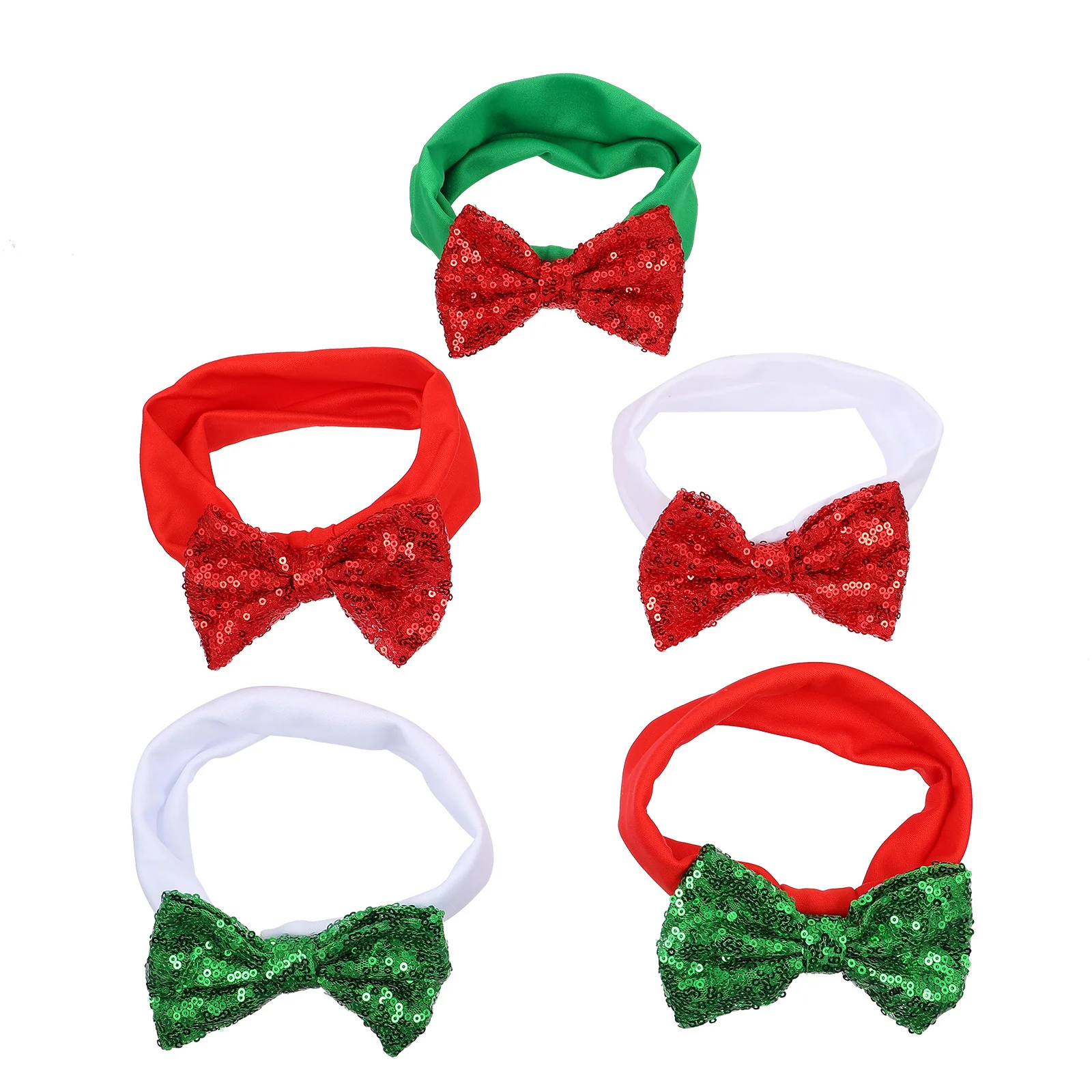 

5 шт. детская повязка на голову с рождественским бантом, аксессуары для волос, мягкая эластичная противоскользящая повязка на голову для новорожденных девочек