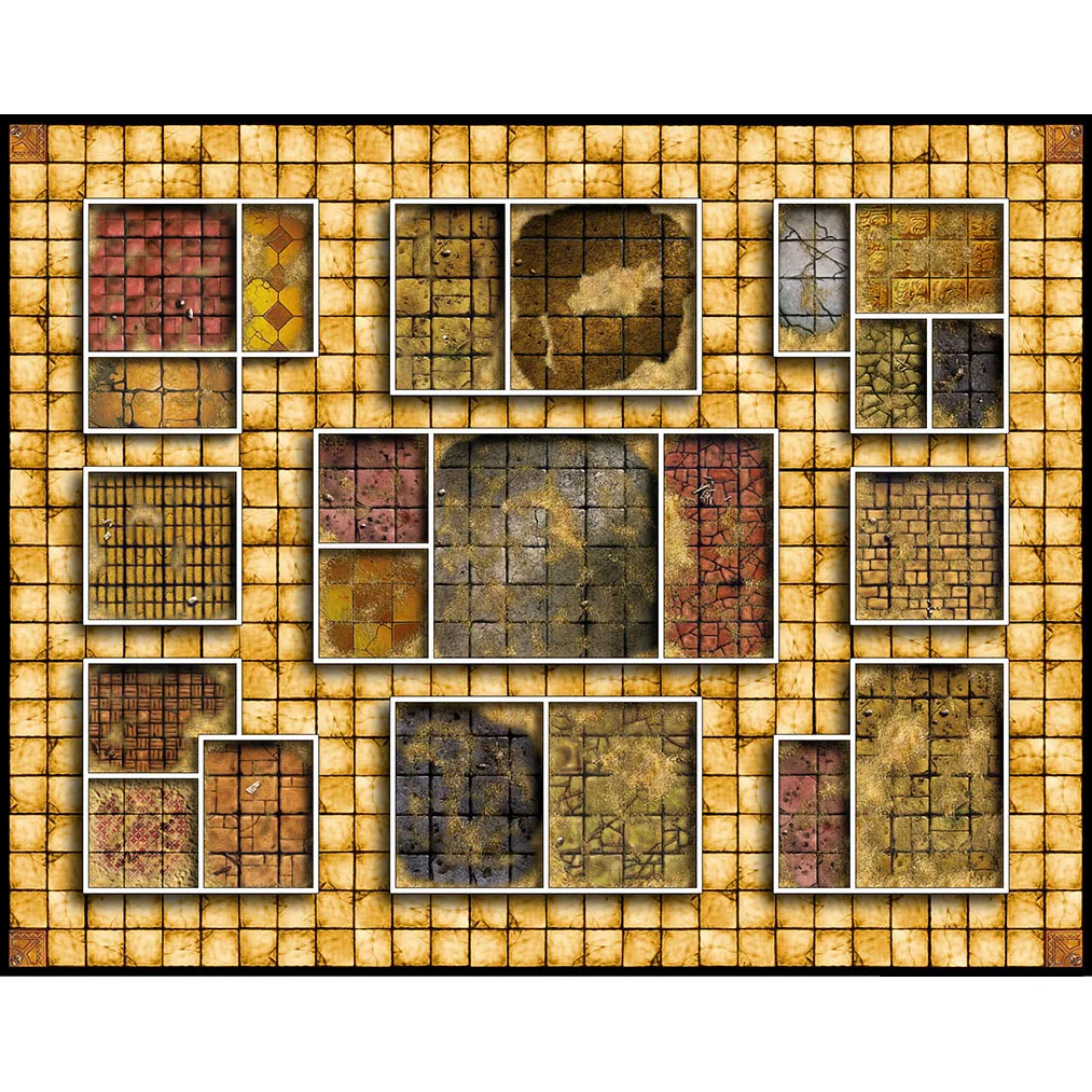 

Custom Big Playmat HeroQuest with Stitched Edges (Locked Edges Big Mousepad) Natural Rubber Board Games Pad 81X65CM