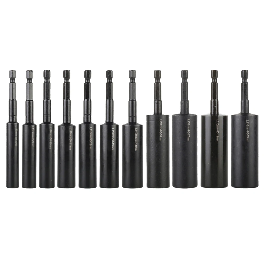 110mm Deepen Socket Wrenches Hexagon Nut Driver Drill Bit H8-H14 Sleeve Adapter Pneumatic Screwdriver Insert Tool