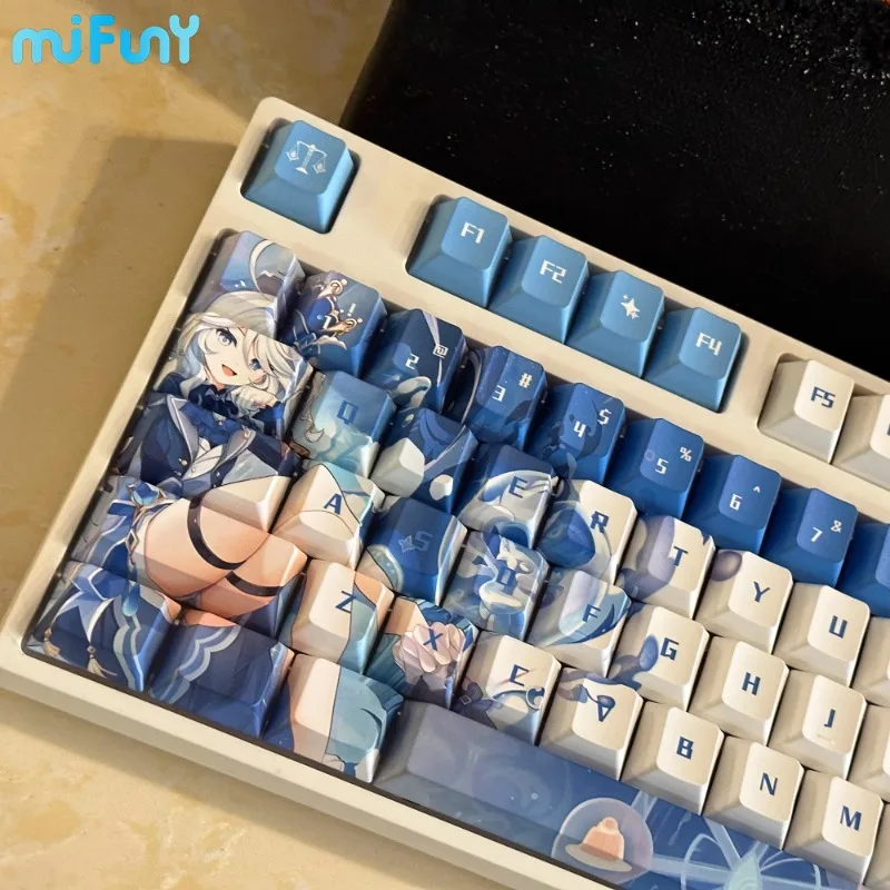 Imagem -03 - Keycaps para Teclado Mecânico Mifuny Keycaps Anime Deus da Água Furina Pbt Bonito Perfil Cereja Acessórios para Jogos