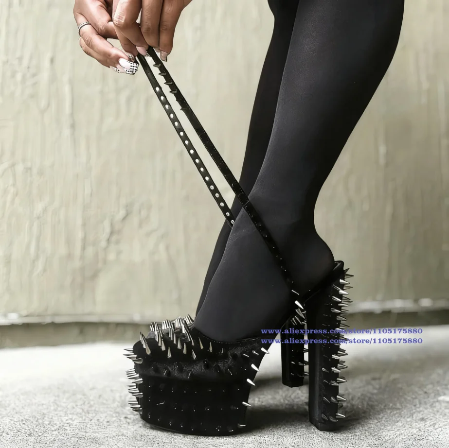 

Silver Metal Rivets Platform Sandals Round Toe Cross Strap Luxury Designer Dress Party Shoes Handmade Sandalias De Mujer Verano