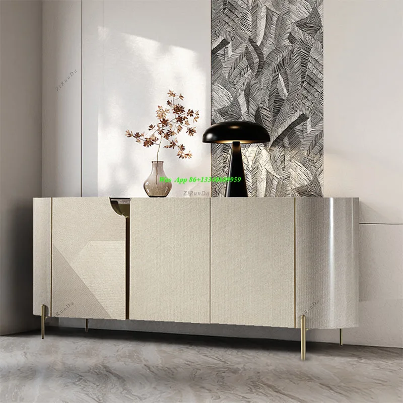 Modern Italian Light Luxury Porch Cabinets Are Decorated Against The Wall,High-end Lockers,Living Room Minimalist Side Cabinets