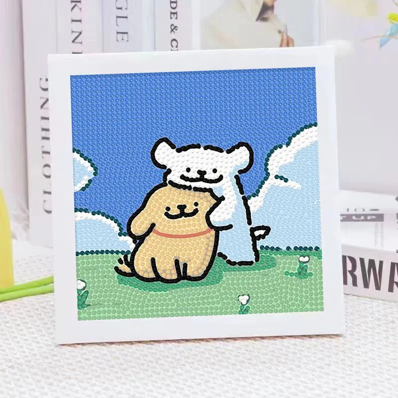 Cartoon Line Puppy Crystal Diamond Frame Decorative Painting 5D DIY Cross Embroidery Kit Cute Puppy Birthday Gift - view 6