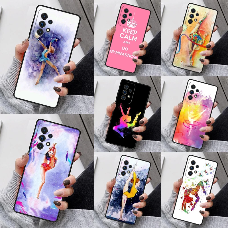 Gymnastics Watercolor Printing Phone Case For Samsung Galaxy S23 S21 S20 FE S24 S22 Ultra Note20 S10 S9 Plus A40 A52 A12 A13 A53