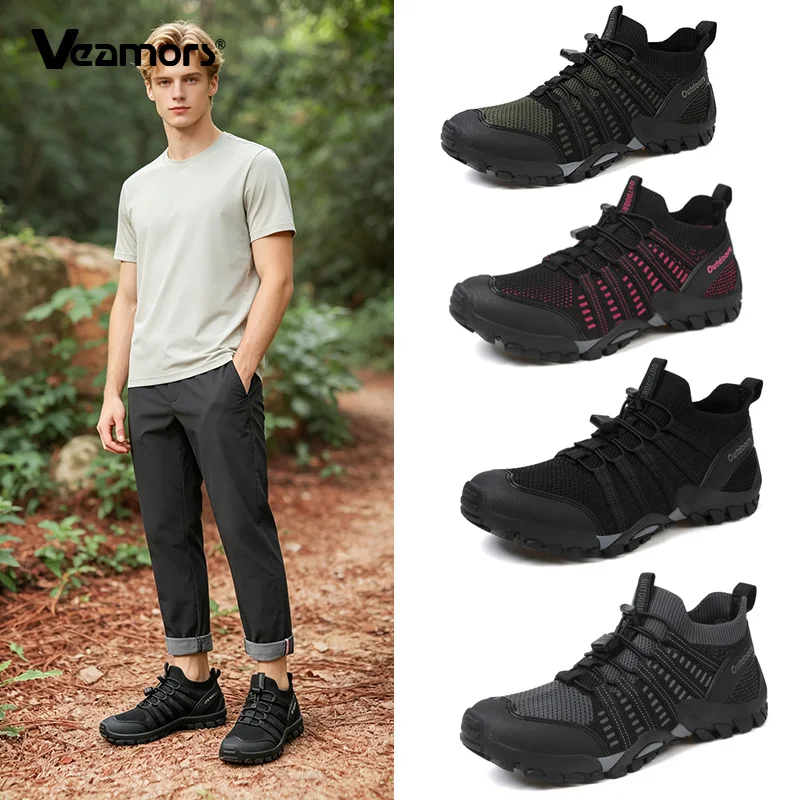 Breathable Mesh Casual Sneakers Men Women High Top Outdoor Hiking Sports Shoes Anti Slip Trail Running Trekking Boots