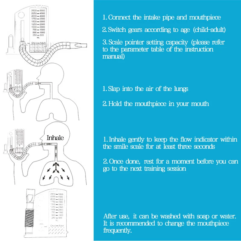_ Дыхательный тренажер для глубокого дыхания, массажер для упражнений легких, Спирометр для пневмонии, измерение объема, респираторный тренажер