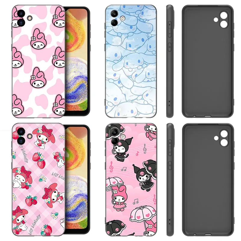 my melody Phone Case For Samsung Galaxy A01 A03 Core A04 A20 E A02 A10 A21 A30 A50 S A40 A41 A6 A8 Plus A7 2018 Black Cover