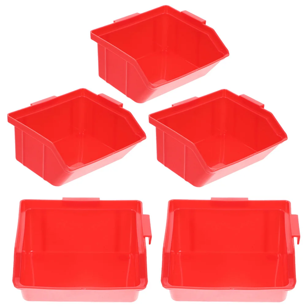 5Pcs ABS Parts Organizer Stackable Storage Bins Plastic Boxes for Garage Office Tool Storage System Parts Organizer