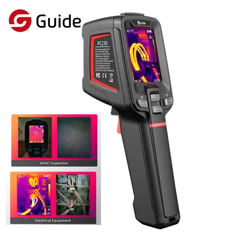 Guide PC230 Handheld Thermal Camera Auto Focus Infrared Thermal Imager 256x192 ThermograpTemperature Leakage Tracking Inspection