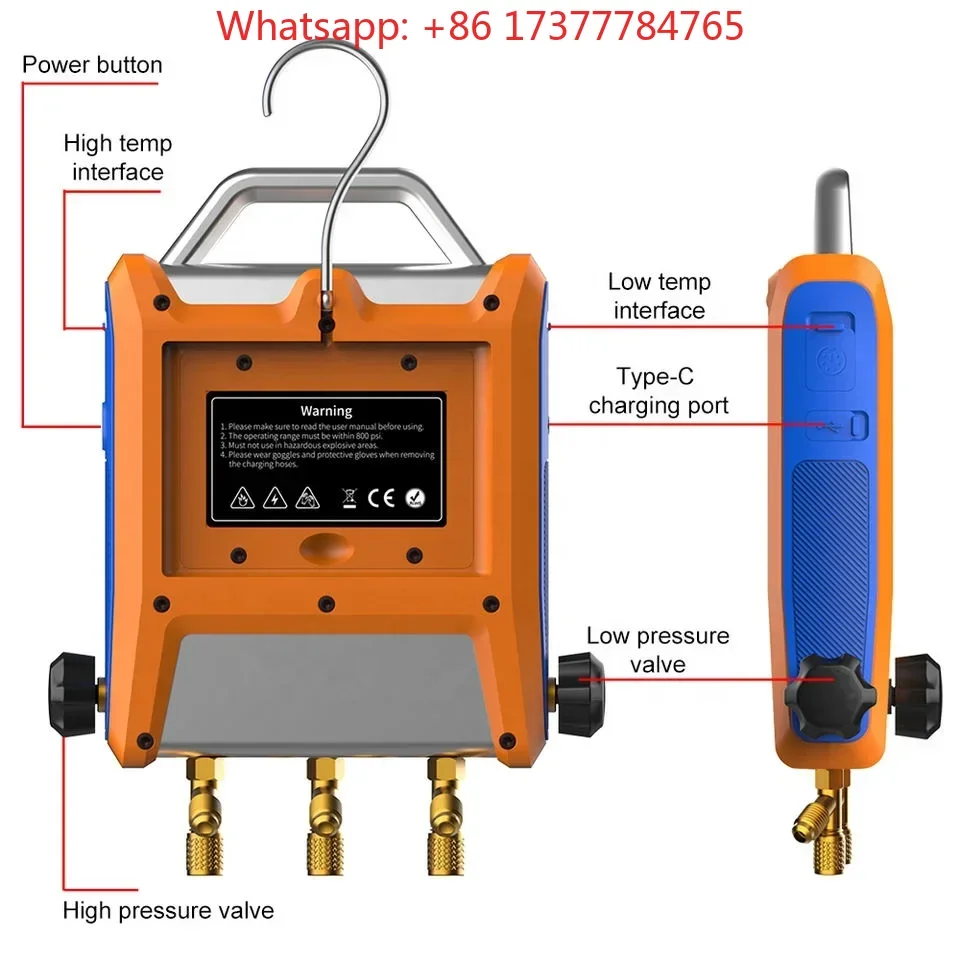 l For Digital Manifold Gauge HVAC 4 Valve Manifold Gauge