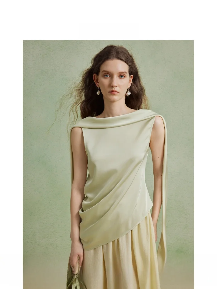 

AEL Original Asymmetrical Neline Svel irt with Sa Slim Fit Design Summer 2025 Polyester Fiber Commute Sle