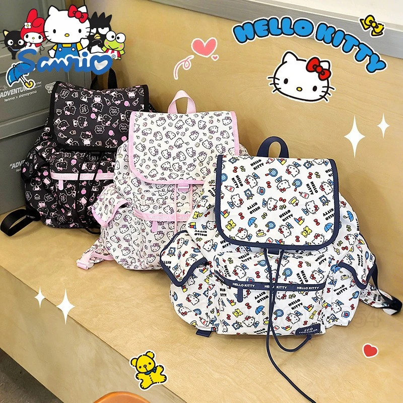 

Sanrio Hello Kitty New Fashion Backpack Luxury Brand Travel Leisure Women's Backpack Drawstring Large Capacity Girls Backpack