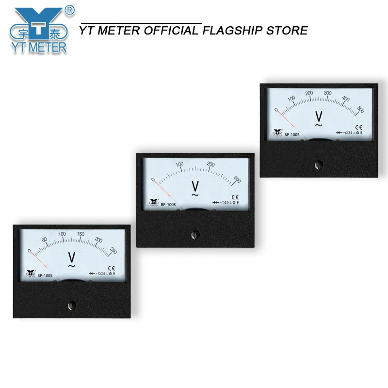 BP-100S التيار المتناوب الفولتميتر ، 250 فولت 300 فولت 500 فولت مؤشر نوع التيار المتناوب أداة تركيب ، 100*80 مللي متر #2