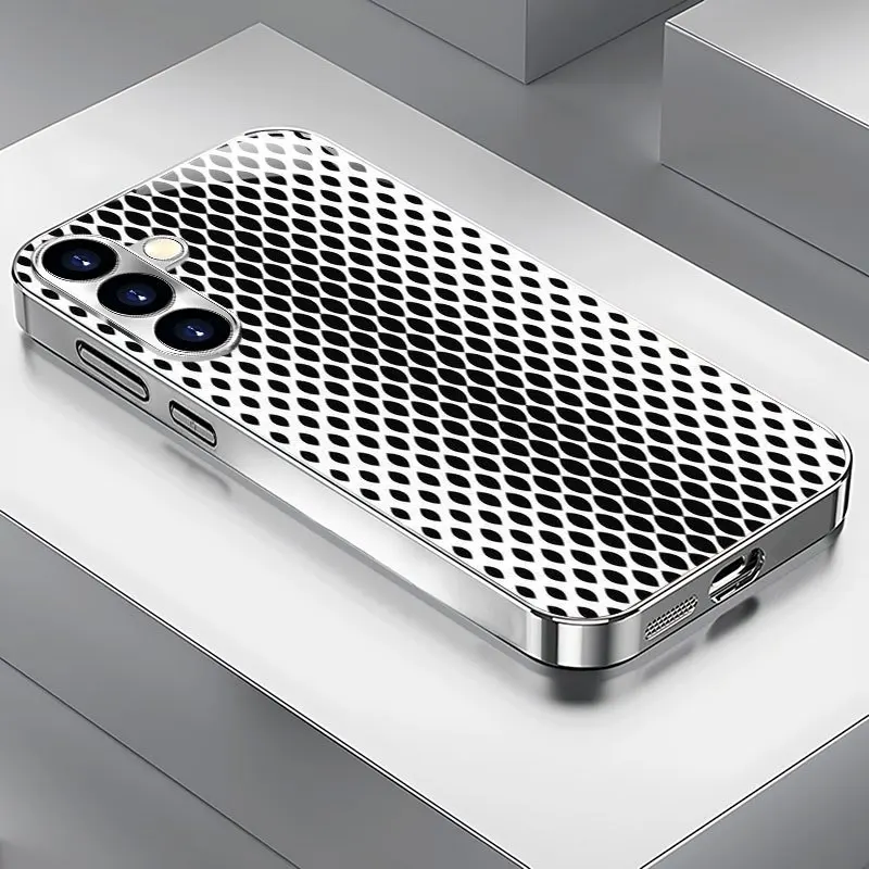 Funda de vidrio con patrón de diamante negro para Samsung Galaxy S26 S25 S24 S22 S21 S20 FE/Ultra/Plus, anti caídas