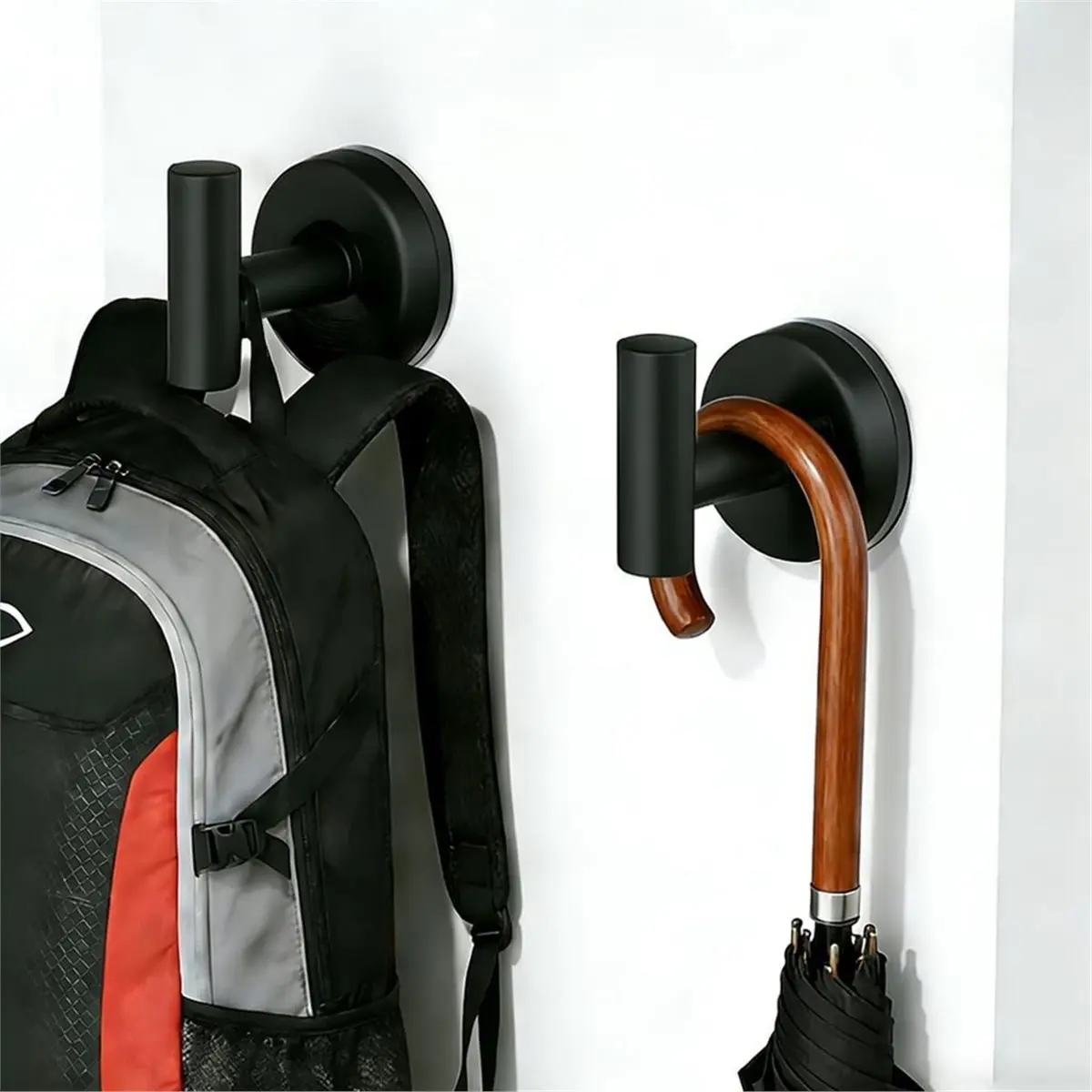 newA10R 4 Pack Suction Cup Hooks Strong Towel Shower No Drill Home Storage Wash Black Cloth Holder for Shower Bathroom