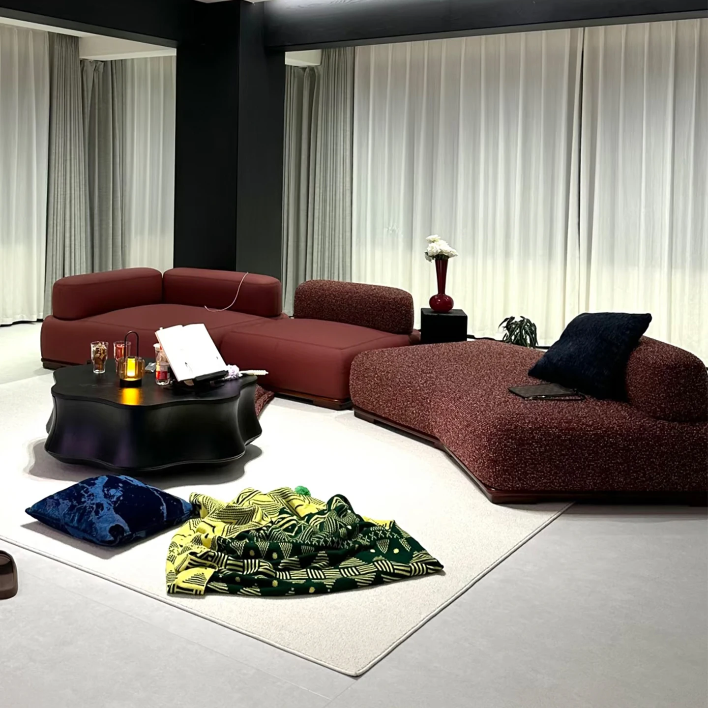 Module, living room, large apartment, sofa, Italian, minimalist, tofu block, special-shaped, corner sofa