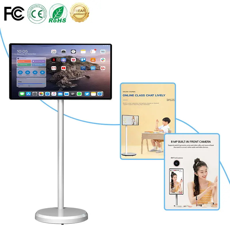 China Manufacturer Portable Smart Screen 21.5 Inch tv inteligente D01 4G+64G Touch Screen Tv Indoor LCD 4K Smart TV