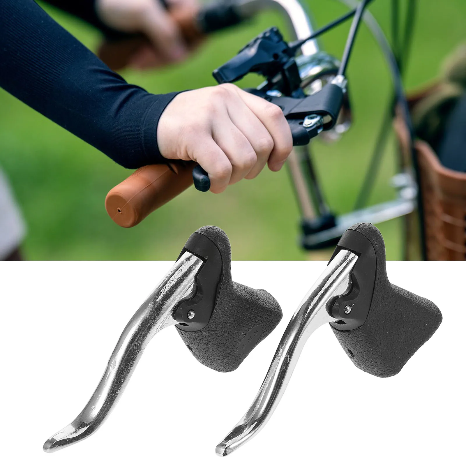 

2pcs Bicycle Handlebar Lever For Road Mountain Bike Universal Brake Levers Drop Handlebar Compatible Front Rear Brakes Cycling