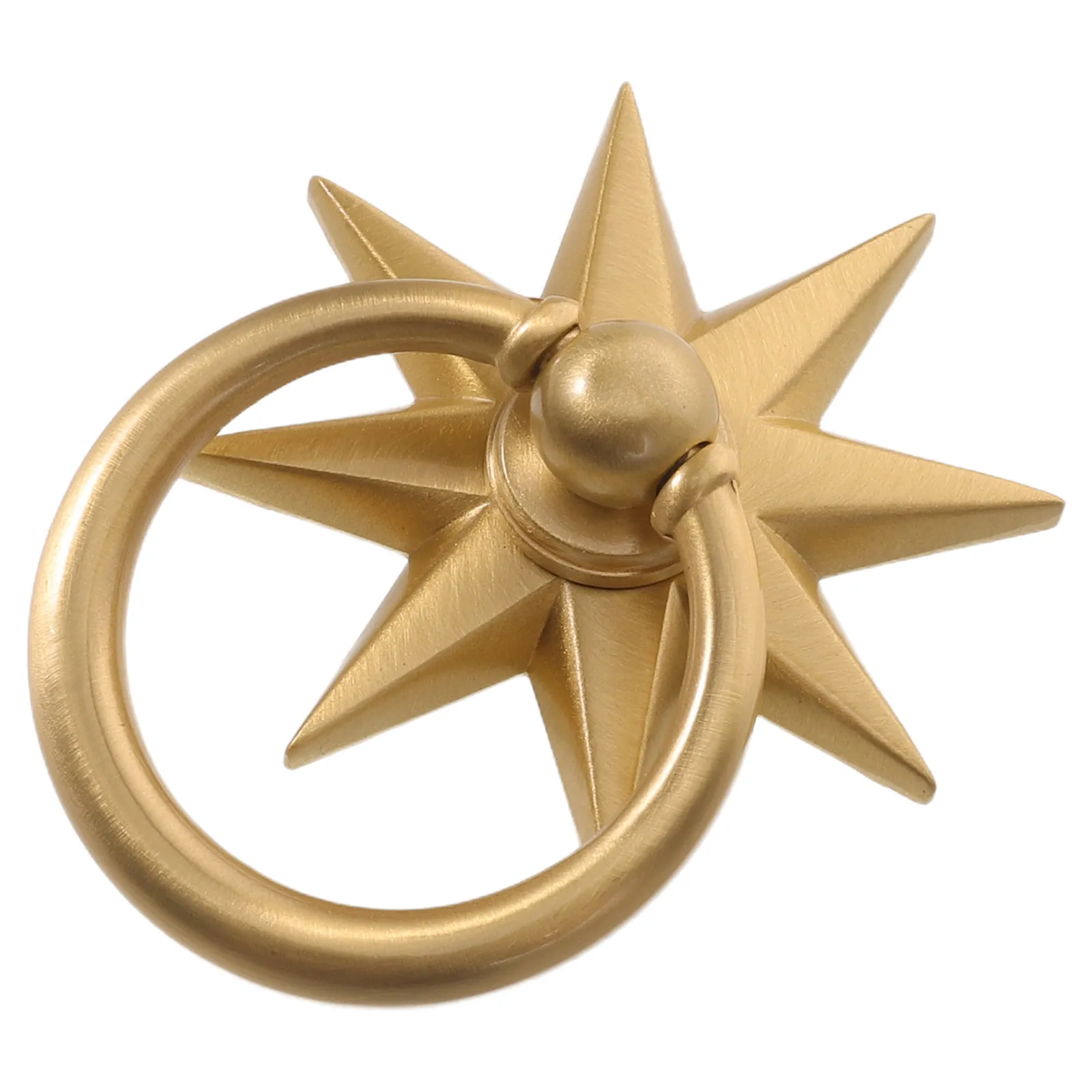 Brass Star Cabinet Handles Gold Drawer Pull With Knocker Ring New Chinese And Modern Decorative Pulls European Door Handles Pull