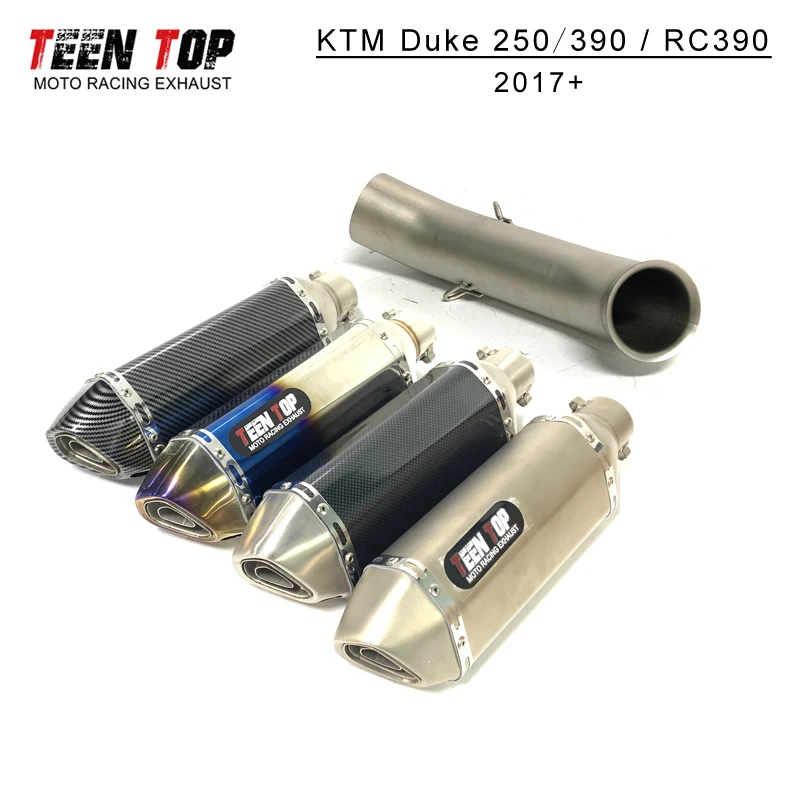 

Выхлопная труба мотоцикла для KTM Duke250 Duke390 RC390, выхлопная труба 2017 + 51 мм Escape Moto Elbow Duke 250 390, гоночный глушитель