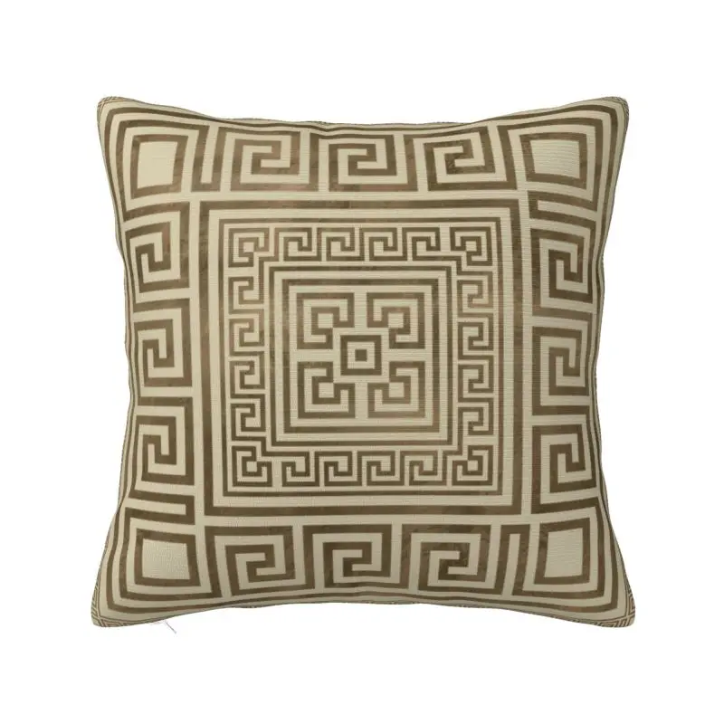 

Greek Key Ornament Throw Pillow Case Sofa Greek Meander Pastel Gold Modern Cushion Cover Car Pillowcase