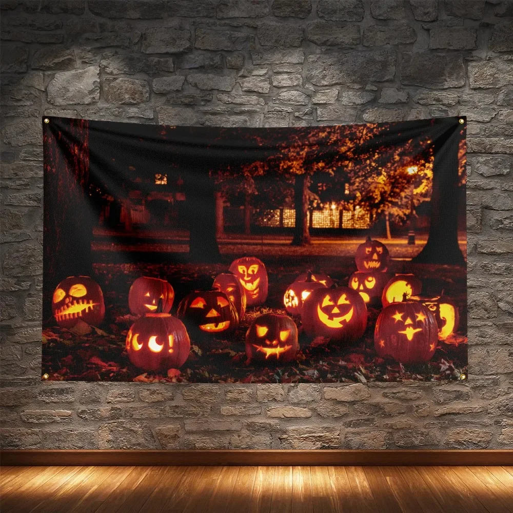 Halloween Flag Polyester Digital Printing Holiday Banner Gifts