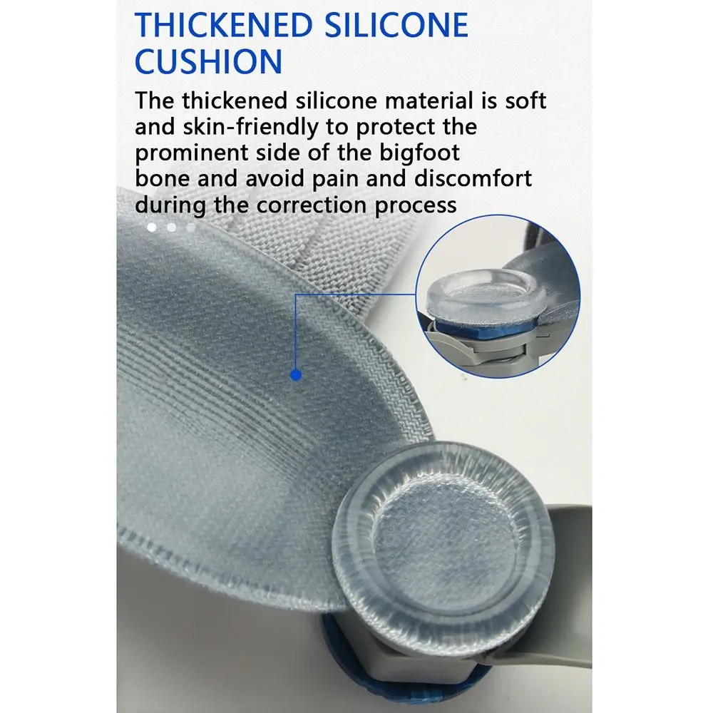 Correttore per alluce valgo regolabile con cinturino antiscivolo per tallone, traspirante, per alluce valgo, comodo e facile da indossare