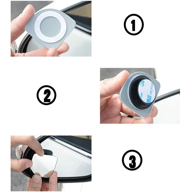 2pcs/set Adjustable HD Glass Convex Car Motorcycle Blind Spot Mirror for Parking Rear View Mirror - Image 5