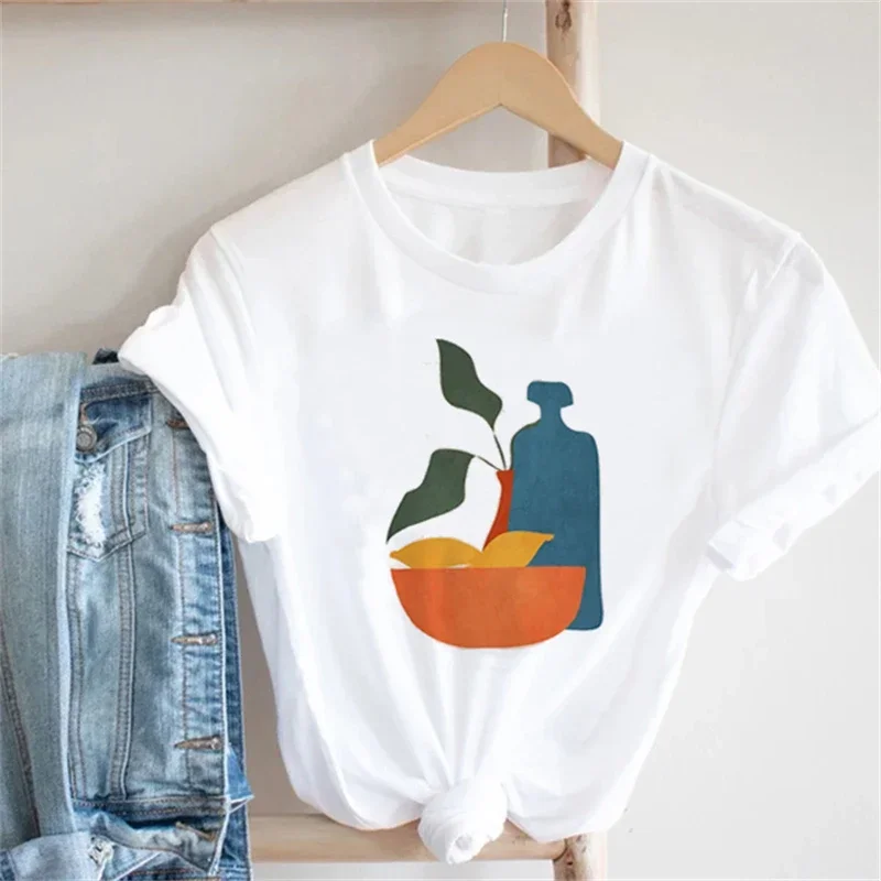 2024 Harajuku All-Match-Kleidung lässig 90er Jahre Sommer T-Shirt Mode Damen Print T-Shirt Damen Top Kurzarm Grafik T-Shirt.