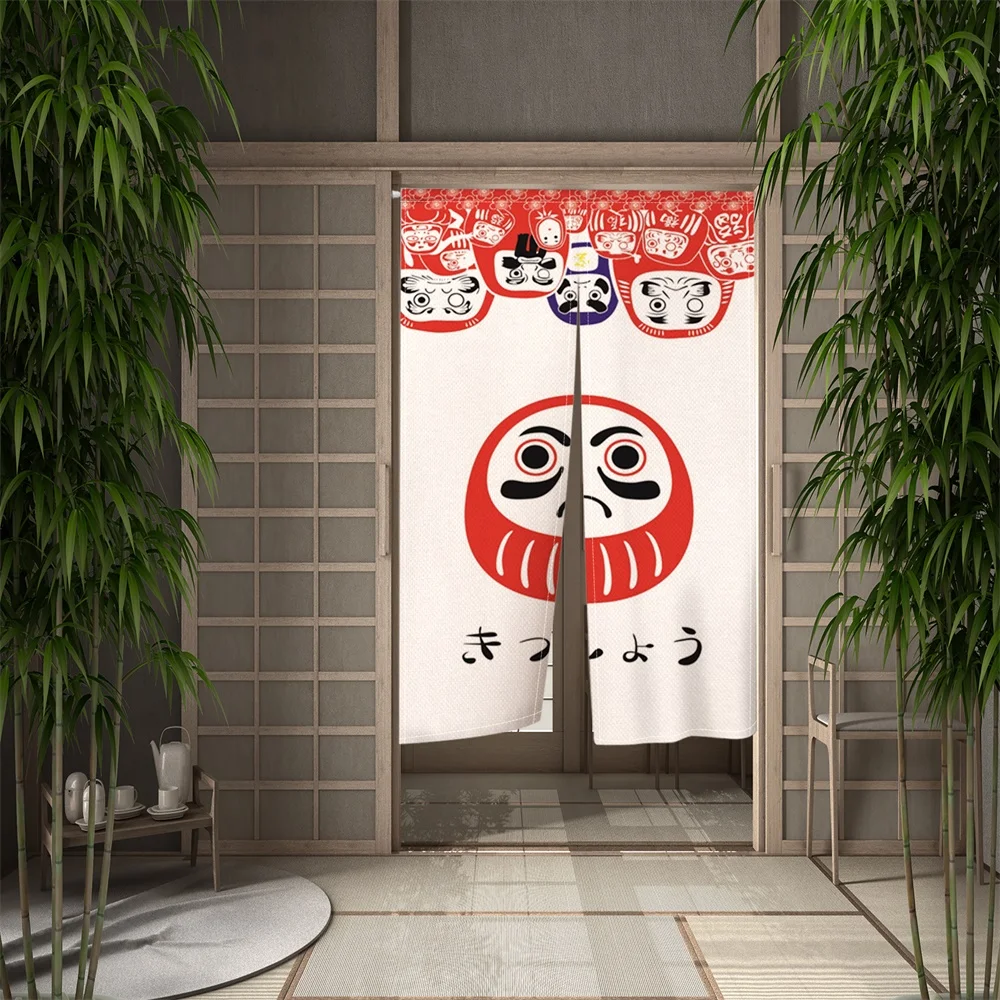 Japanese Ukiyoe Restaurant Dharma eggs Fabric Curtain Kitchen Door Home Upholstery Decoration Screen Noren Custom Decoration