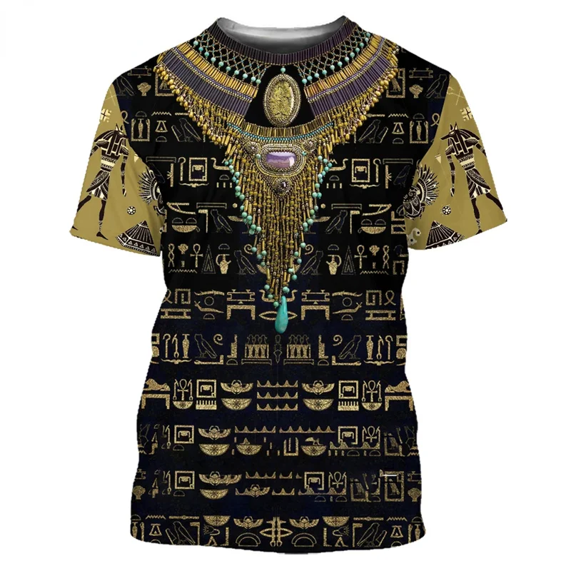 Ancient Egypt 3D Printed T Shirt For Men Ankh Ankh Pharaoh Graphic T Shirts Casual Streetwear Tshirt Oversized O-Neck Women Tops